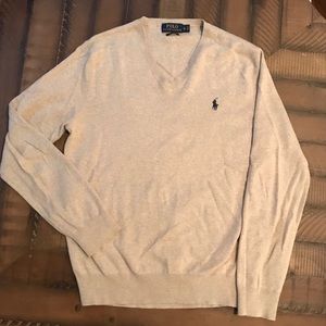 Mens Polo V Neck Sweater Size Small